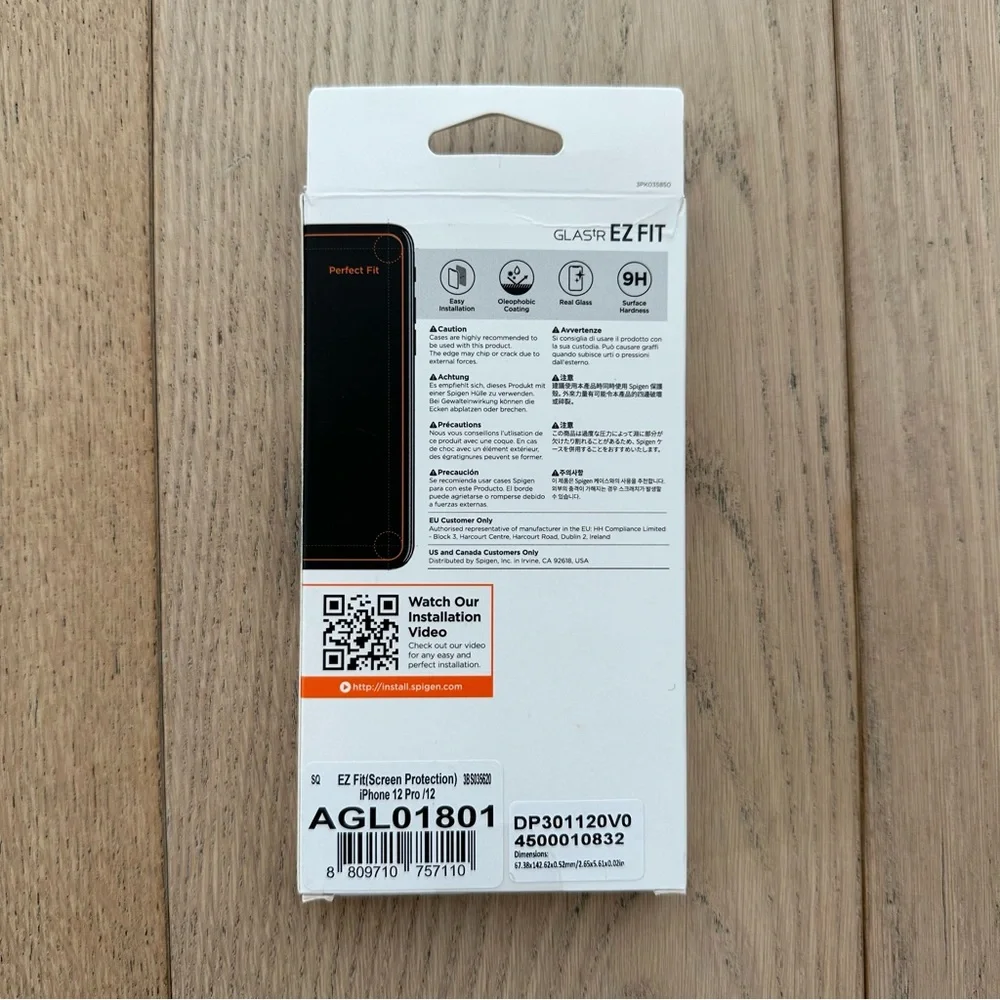 🆕 Spigen iPhone 12/12 Pro Screen Protector EZ FIT GLAS.tR SLIM